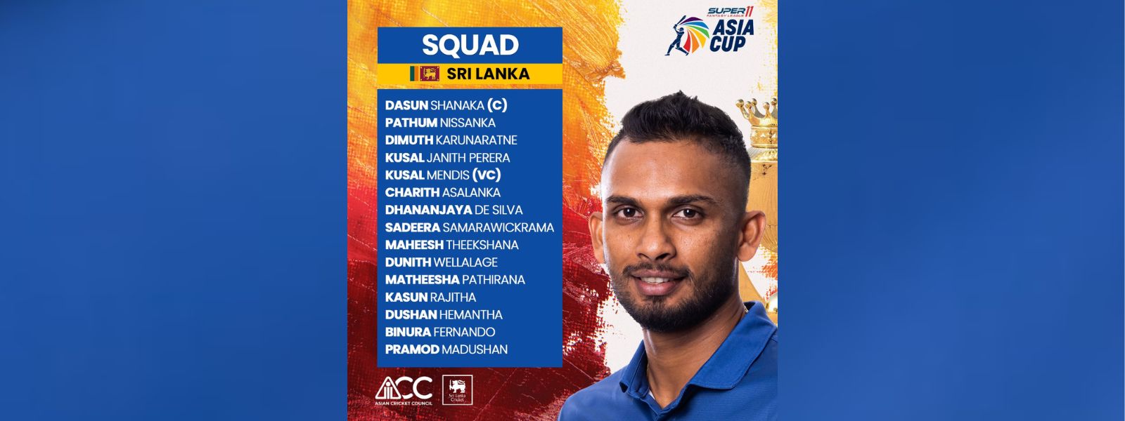 Sri Lanka Cricket announces squad for Asia Cup